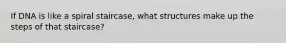 If DNA is like a spiral staircase, what structures make up the steps of that staircase?