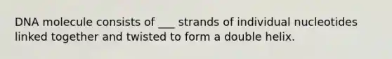 DNA molecule consists of ___ strands of individual nucleotides linked together and twisted to form a double helix.