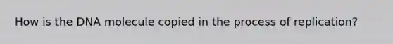 How is the DNA molecule copied in the process of replication?