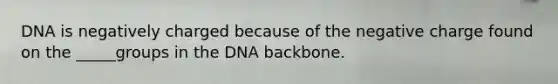 DNA is negatively charged because of the negative charge found on the _____groups in the DNA backbone.