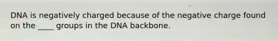 DNA is negatively charged because of the negative charge found on the ____ groups in the DNA backbone.