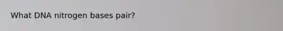 What DNA nitrogen bases pair?