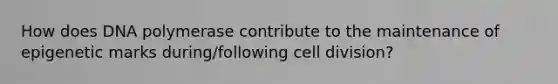 How does DNA polymerase contribute to the maintenance of epigenetic marks during/following cell division?