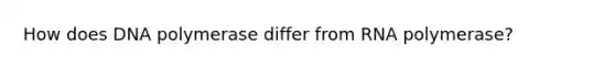How does DNA polymerase differ from RNA polymerase?