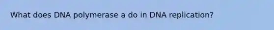 What does DNA polymerase a do in DNA replication?