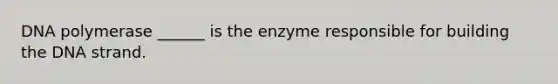 DNA polymerase ______ is the enzyme responsible for building the DNA strand.