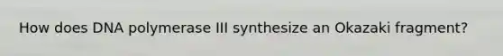 How does DNA polymerase III synthesize an Okazaki fragment?