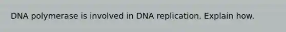 DNA polymerase is involved in DNA replication. Explain how.