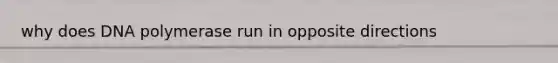 why does DNA polymerase run in opposite directions