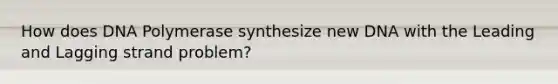 How does DNA Polymerase synthesize new DNA with the Leading and Lagging strand problem?