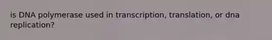 is DNA polymerase used in transcription, translation, or dna replication?