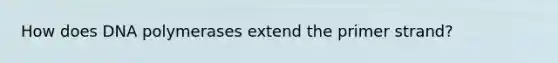 How does DNA polymerases extend the primer strand?
