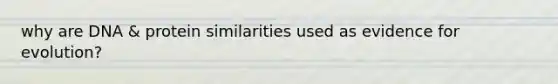 why are DNA & protein similarities used as evidence for evolution?