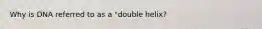 Why is DNA referred to as a "double helix?