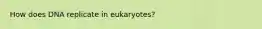 How does DNA replicate in eukaryotes?