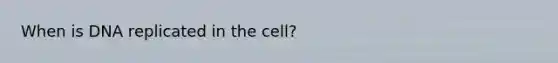 When is DNA replicated in the cell?