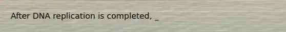 After <a href='https://www.questionai.com/knowledge/kofV2VQU2J-dna-replication' class='anchor-knowledge'>dna replication</a> is completed, _