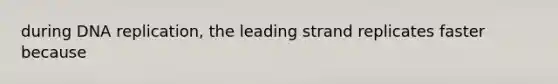 during DNA replication, the leading strand replicates faster because