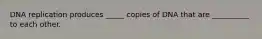 DNA replication produces _____ copies of DNA that are __________ to each other.