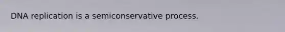 DNA replication is a semiconservative process.