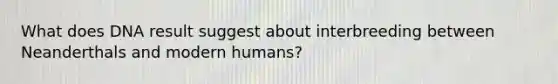 What does DNA result suggest about interbreeding between Neanderthals and modern humans?