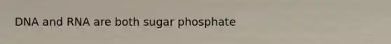 DNA and RNA are both sugar phosphate