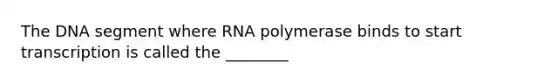 The DNA segment where RNA polymerase binds to start transcription is called the ________