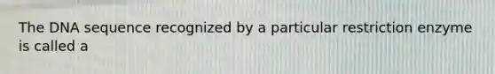 The DNA sequence recognized by a particular restriction enzyme is called a