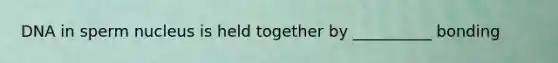 DNA in sperm nucleus is held together by __________ bonding