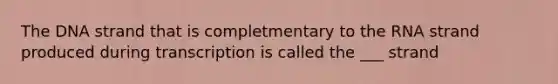 The DNA strand that is completmentary to the RNA strand produced during transcription is called the ___ strand