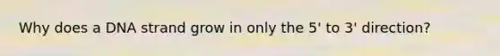 Why does a DNA strand grow in only the 5' to 3' direction?