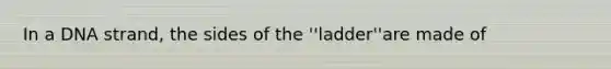 In a DNA strand, the sides of the ''ladder''are made of