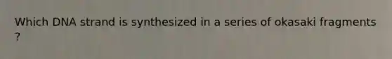 Which DNA strand is synthesized in a series of okasaki fragments ?