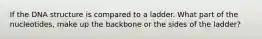 If the DNA structure is compared to a ladder. What part of the nucleotides, make up the backbone or the sides of the ladder?