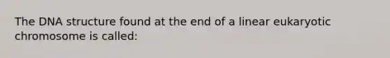 The DNA structure found at the end of a linear eukaryotic chromosome is called: