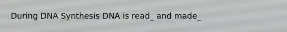 During DNA Synthesis DNA is read_ and made_