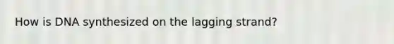 How is DNA synthesized on the lagging strand?