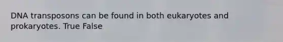 DNA transposons can be found in both eukaryotes and prokaryotes. True False