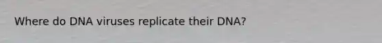 Where do DNA viruses replicate their DNA?