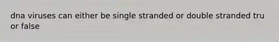 dna viruses can either be single stranded or double stranded tru or false