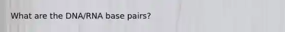 What are the DNA/RNA base pairs?