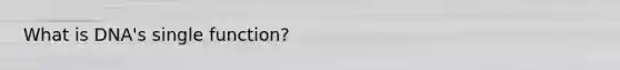 What is DNA's single function?