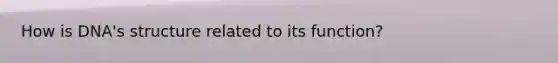 How is DNA's structure related to its function?