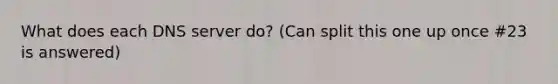 What does each DNS server do? (Can split this one up once #23 is answered)