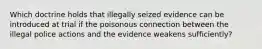 Which doctrine holds that illegally seized evidence can be introduced at trial if the poisonous connection between the illegal police actions and the evidence weakens sufficiently?