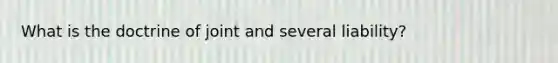 What is the doctrine of joint and several liability?