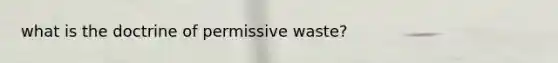 what is the doctrine of permissive waste?