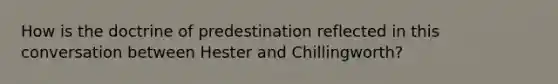 How is the doctrine of predestination reflected in this conversation between Hester and Chillingworth?
