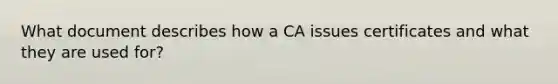 What document describes how a CA issues certificates and what they are used for?