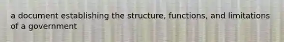 a document establishing the structure, functions, and limitations of a government